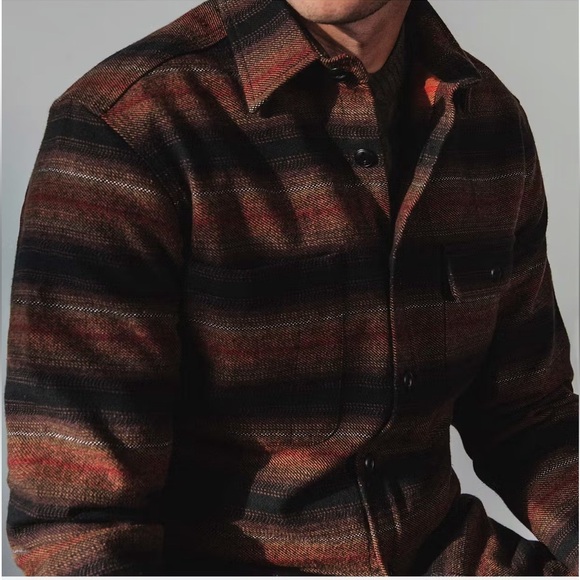 Taylor Stitch Moto Utility Shirt Sunset Stripe 38 /S - Picture 2 of 9